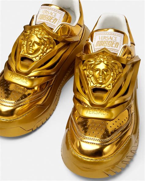 versace sneaker damen gold|Versace zipped high top sneakers.